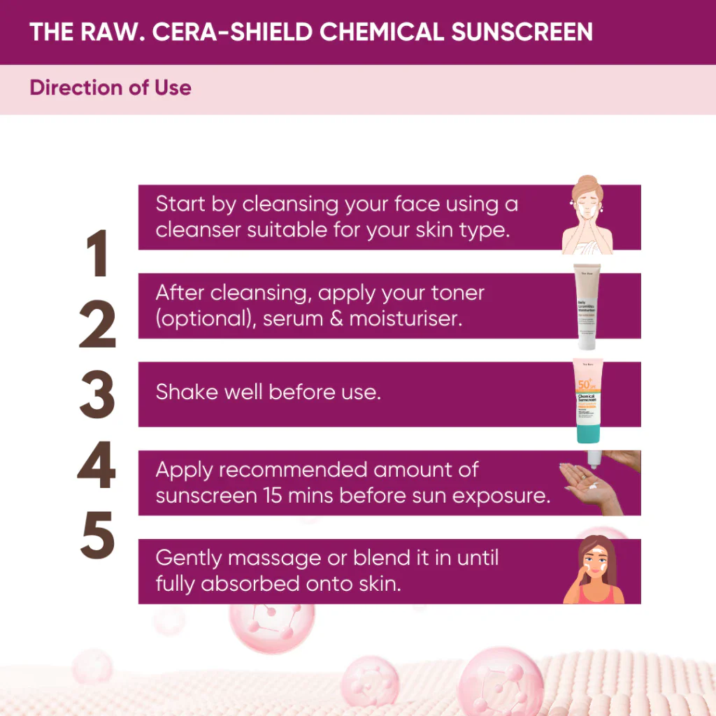 Cera-Shield Chemical Sunscreen for Oily/Acne Prone Skin 30ml SPF 50+ PA++++* Broad Spectrum UVA / UVB (For Face & Body) - Image 6