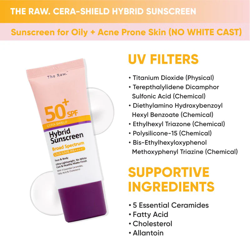 Cera-Shield Hybrid Sunscreen for Normal/Combination Skin 30g SPF 50+ PA++++* Broad Spectrum UVA / UVB (For Face & Body) - Image 4