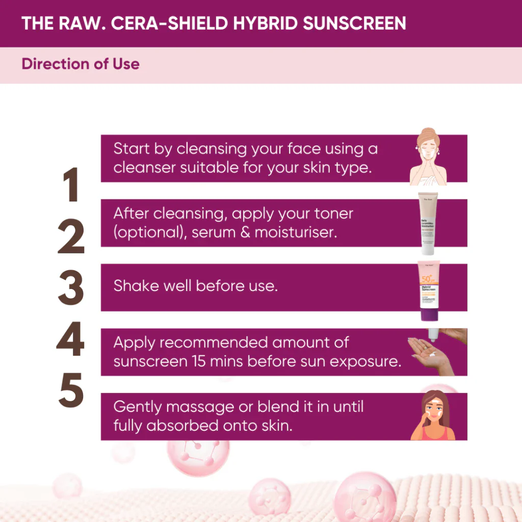 Cera-Shield Hybrid Sunscreen for Normal/Combination Skin 30g SPF 50+ PA++++* Broad Spectrum UVA / UVB (For Face & Body) - Image 6
